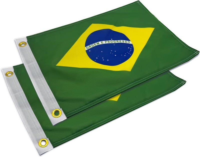cezelux 2 Pcs 12x18 Inches ATV Flags, Offroad Brazilian Whip Light Flag for Antenna Flag Pole, Double Side 3-layer Fabric Printing Small Flags for UTV, Attach to Whip Lights Dune Flag suitable for Jeep Off-Road RZR Polaris Truck Boat - Image 1